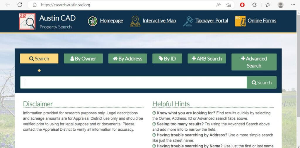 austin county appraisal district property search