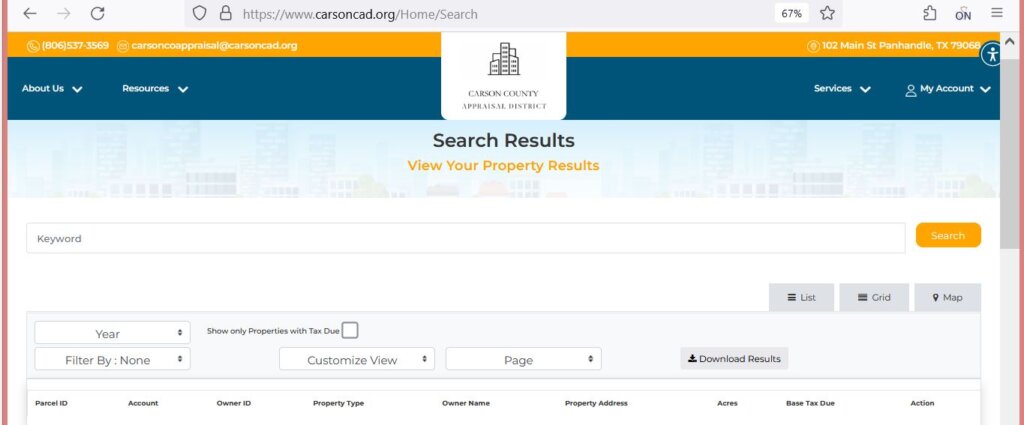 Carson County Appraisal District Search
