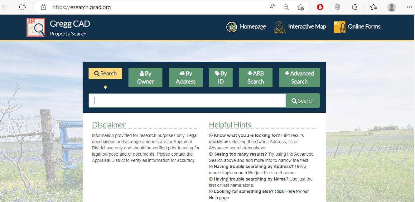 Gregg County Appraisal District Property Search