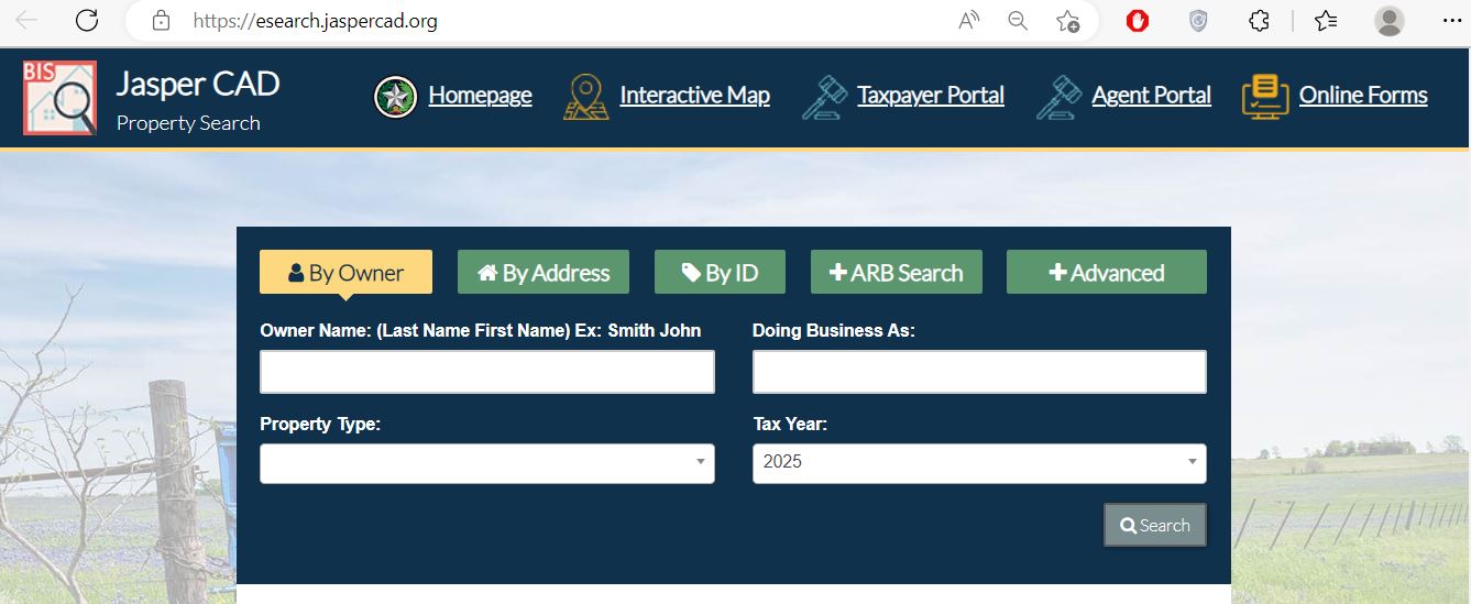 Jasper County Appraisal District Property Search