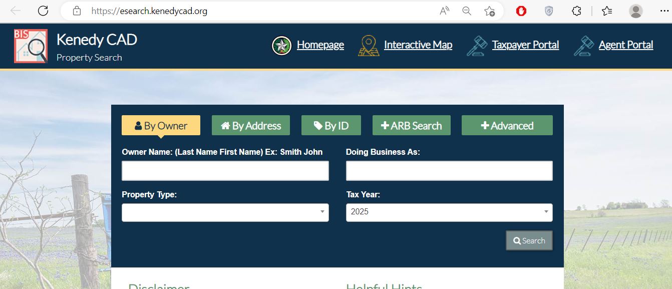 Kenedy County Appraisal District CAD Info