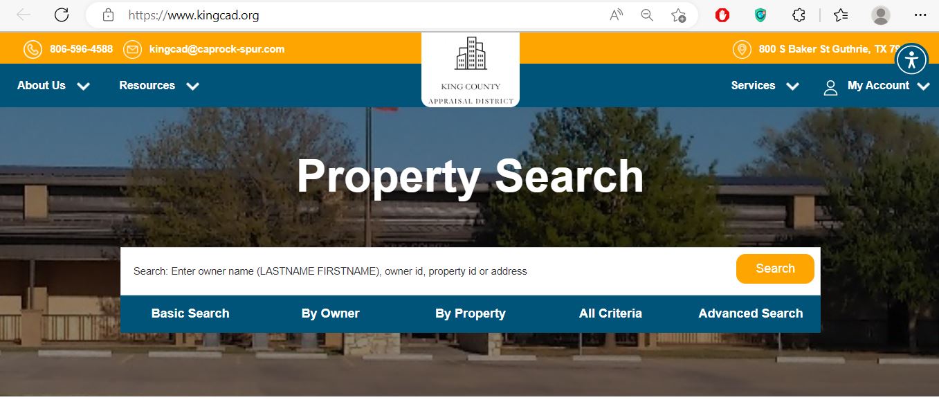 King CAD Property Search