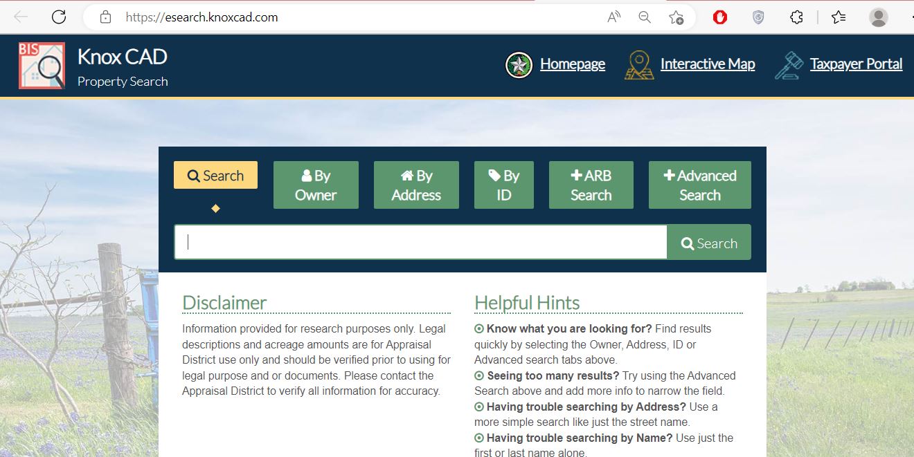 Knox CAD Property Search