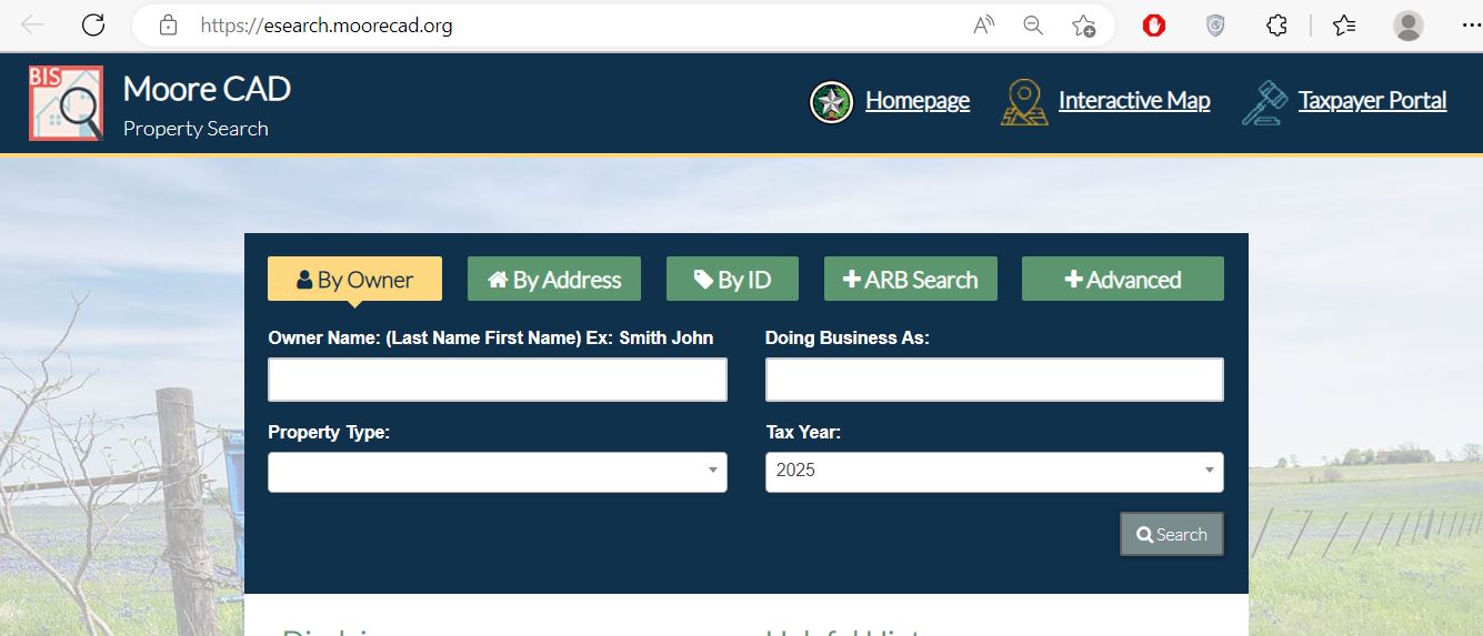 McLennan County Appraisal District official website and property search portal