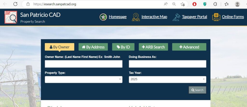 San Patricio CAD Property Search