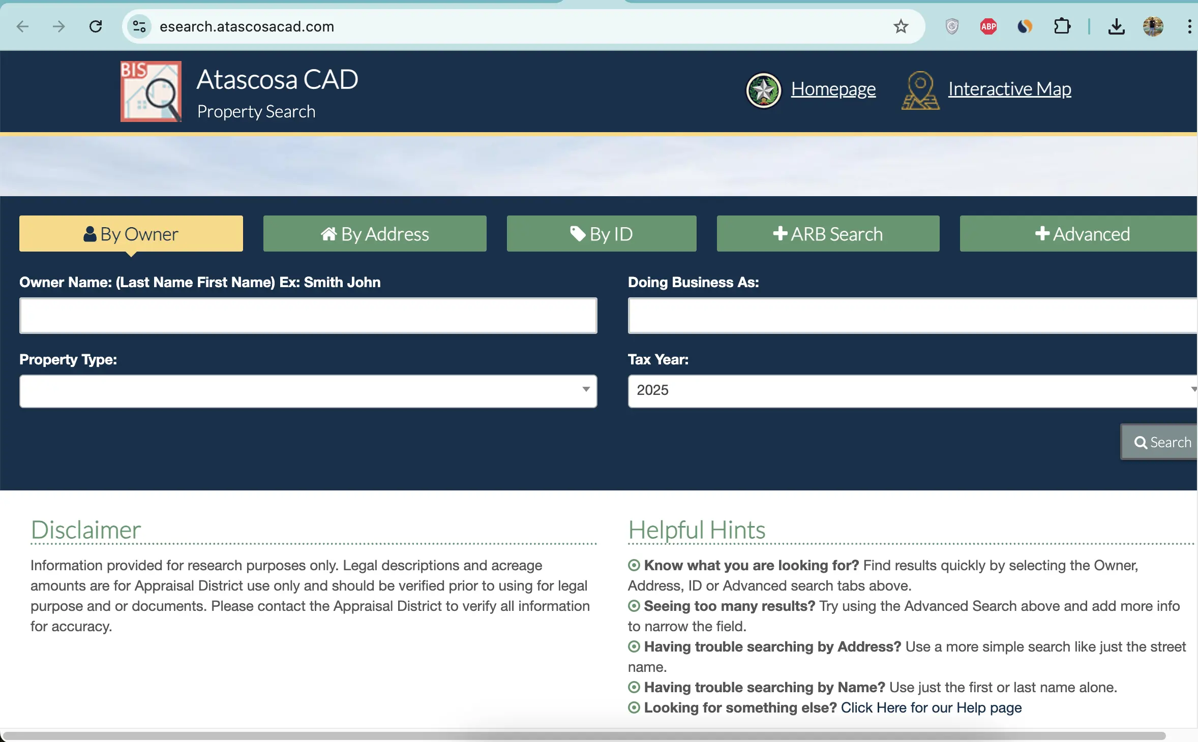 Atascosa County Appraisal District Property Search