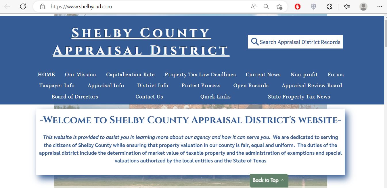 Shelby CAD Property Searc