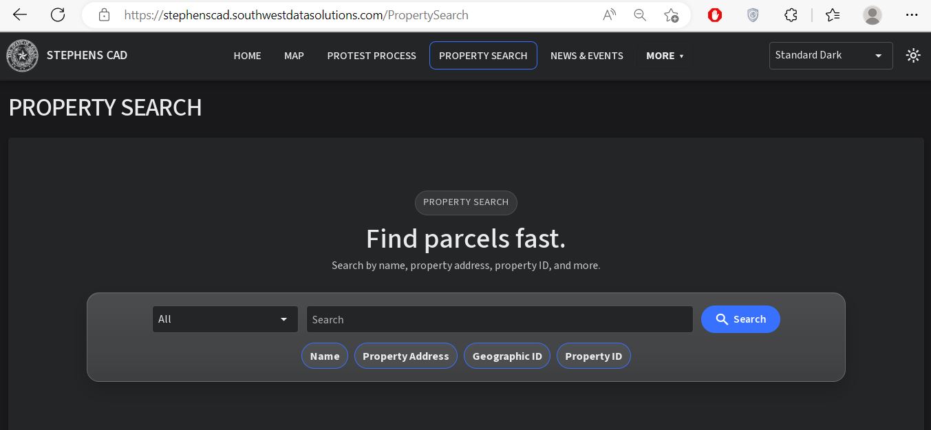 Stephens CAD Property Search