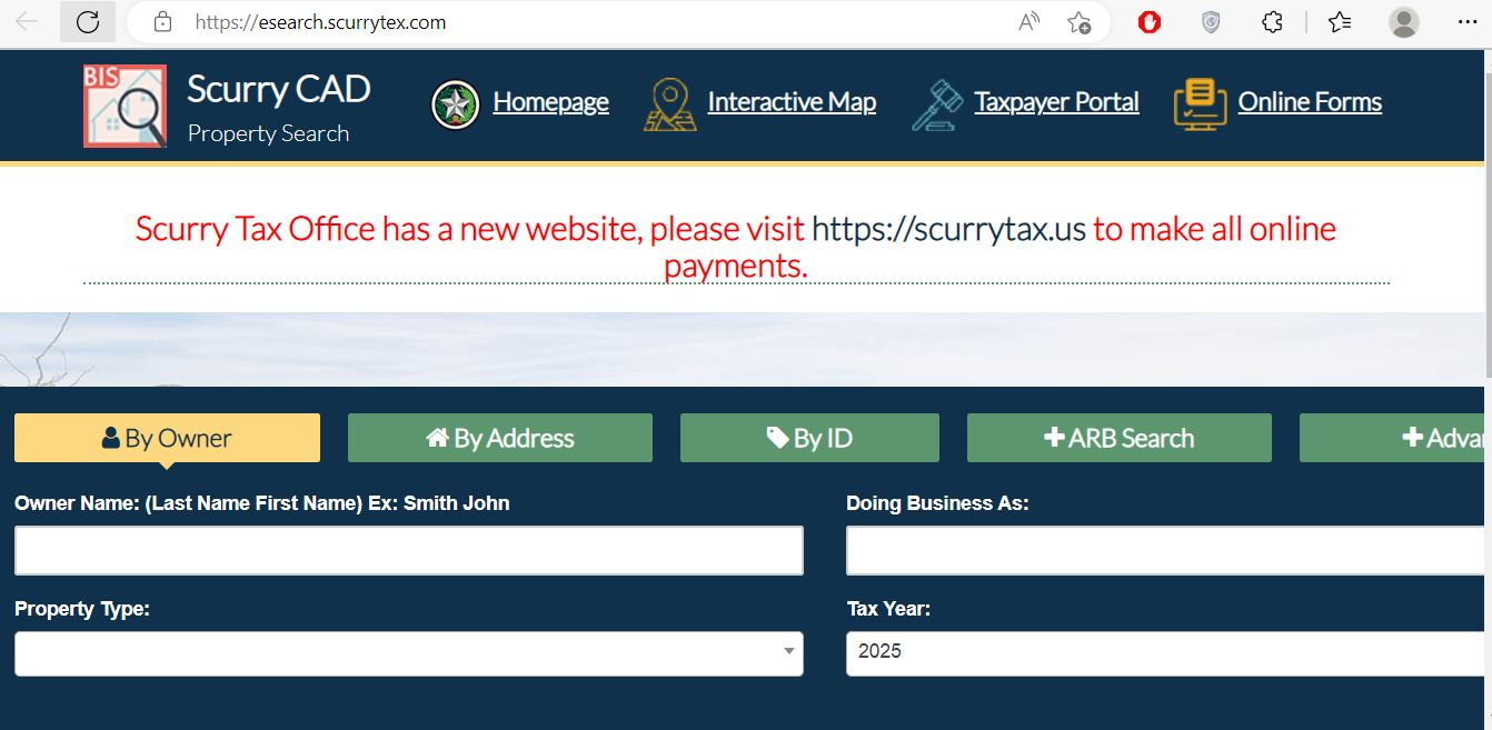 scurry cad property search”